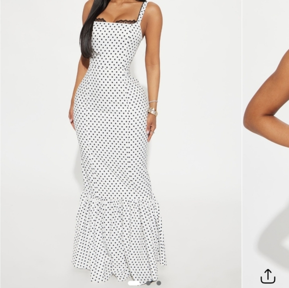 White Polka Dot Maxi Dress